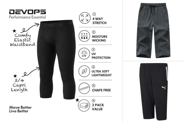 Detailed view of Best Boys Moisture Wicking Capri Pants