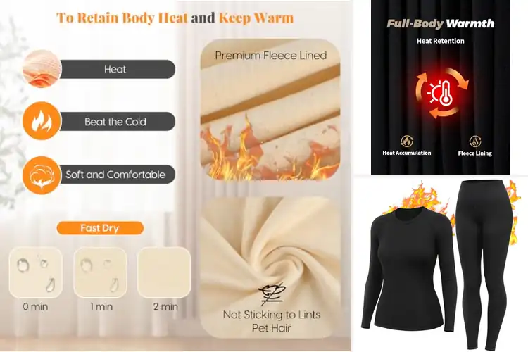 Detailed view of Best Fleece Lined Thermal Sets