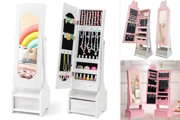 Detailed view of Best Kids Jewelry Cabinets with LED Lights & Cute Designs