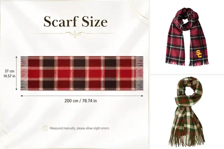 Detailed view of Best Plaid Game Day Scarves