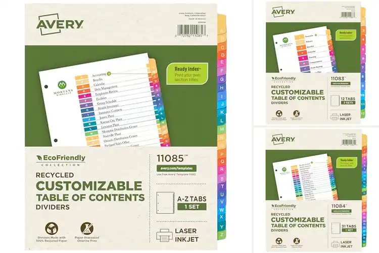 Detailed view of Best Recycled Content Dividers: Organize Sustainably